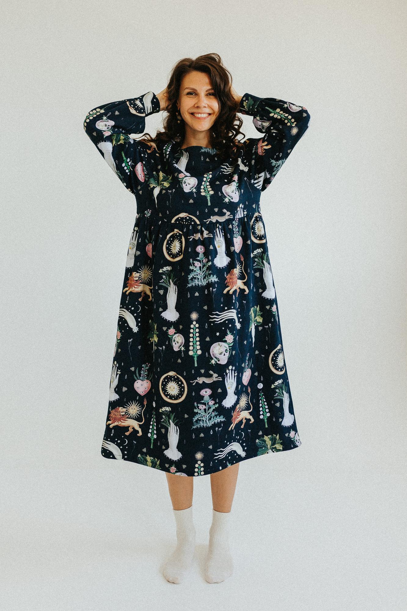 Платье Ласточка - Принт Алхимия