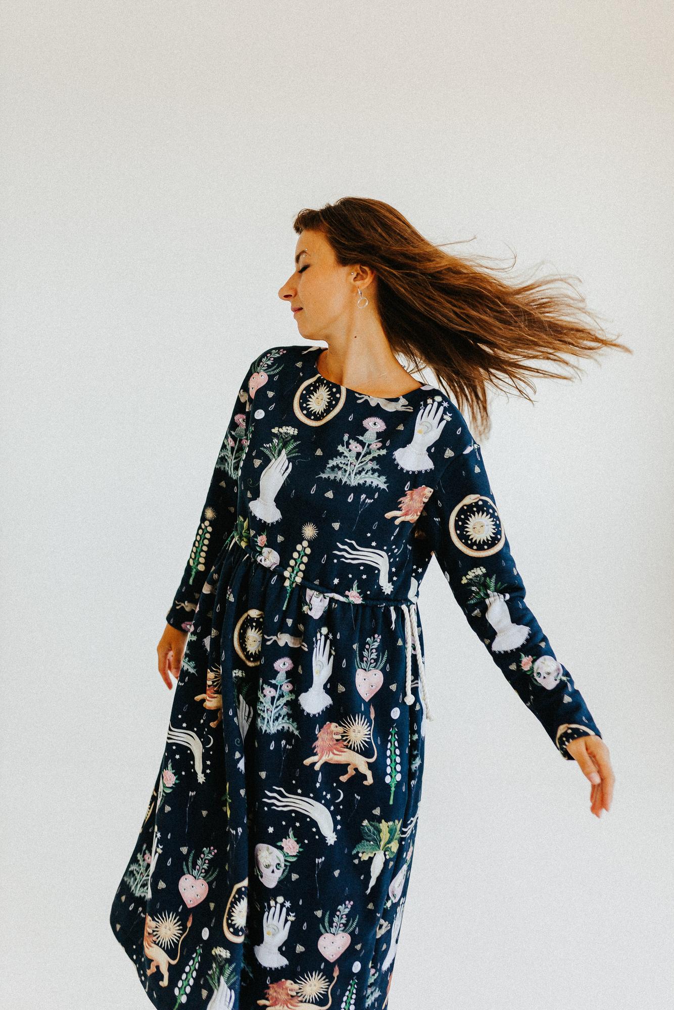 Платье Голубка - Принт Алхимия