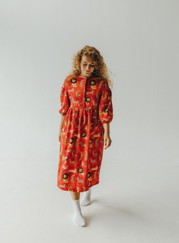 Платье Курочка - Принт Кошачьи