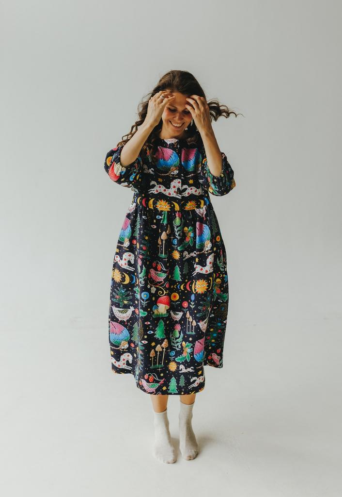 Платье Курочка - Принт Сказка