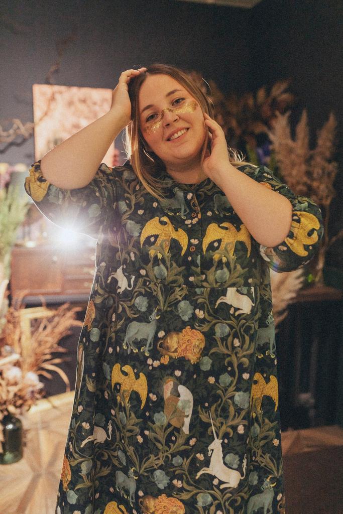 Платье Курочка - Принт Дивный Сад