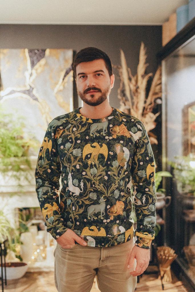 Мужской Свитшот - Принт Дивный Сад