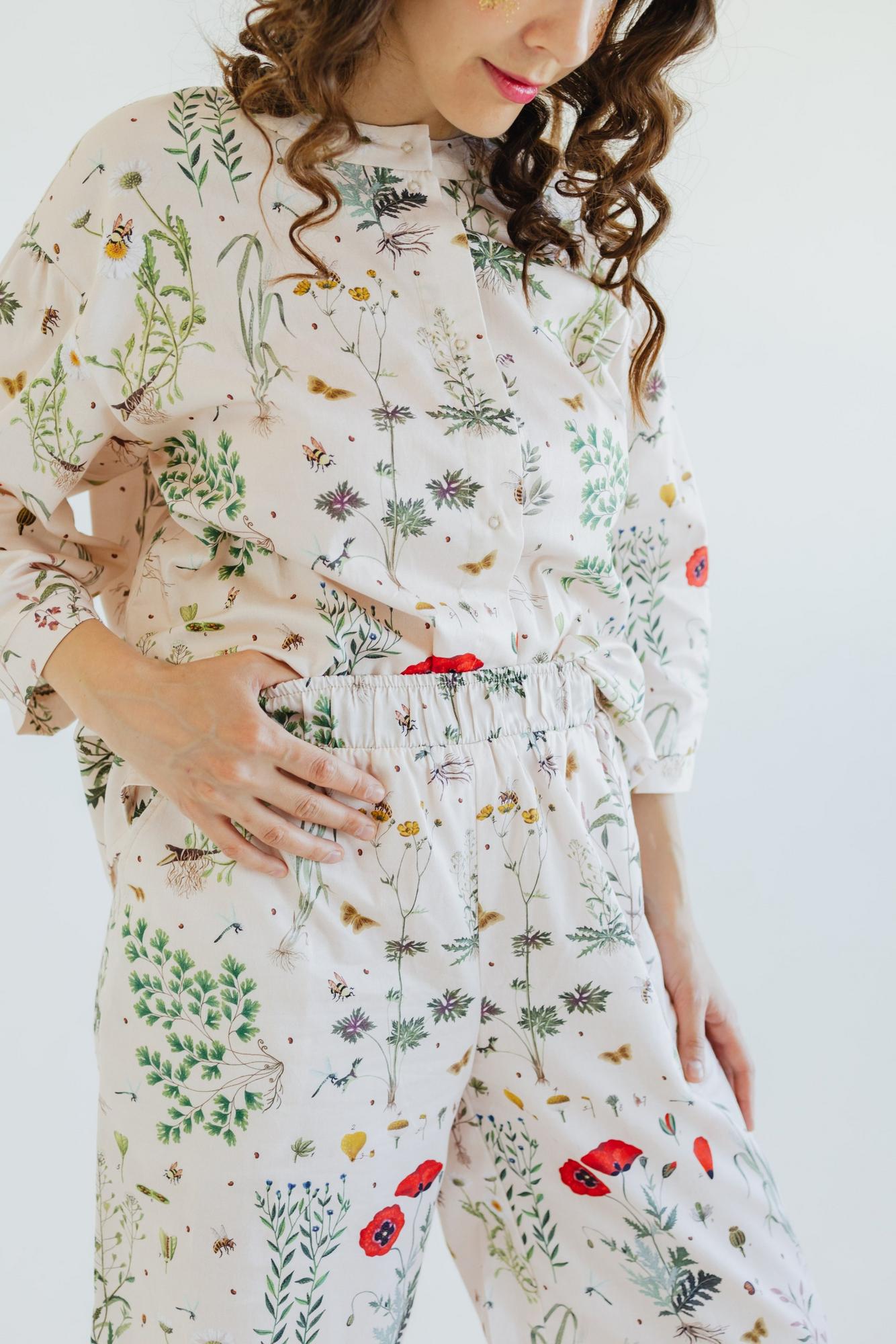 Костюм С Брюками - Принт Ботаника