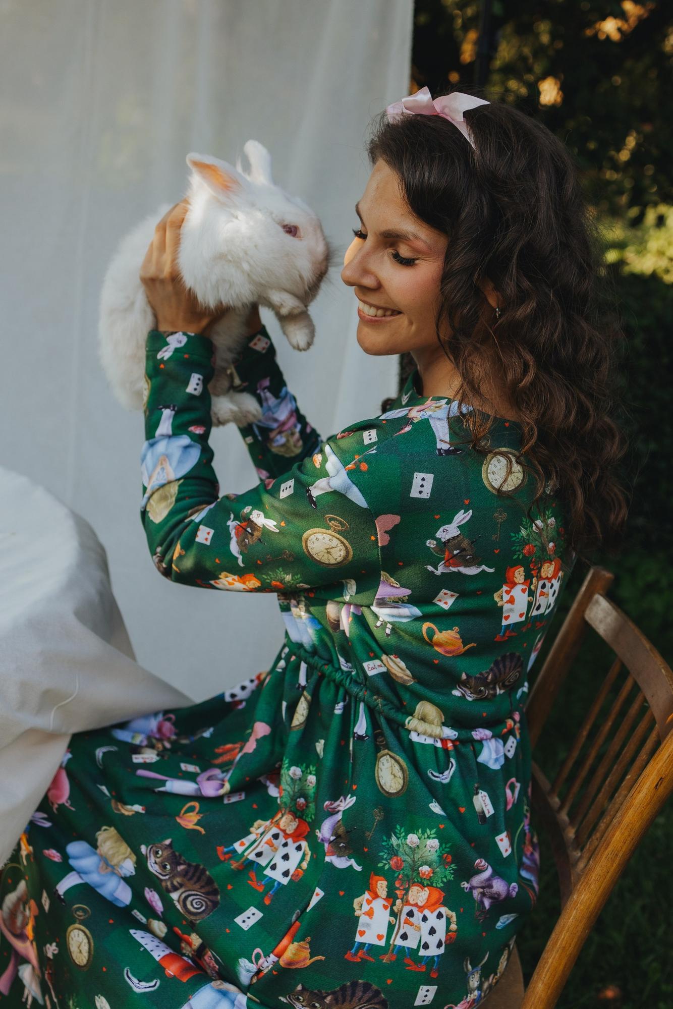 Платье Голубка - Принт Алиса