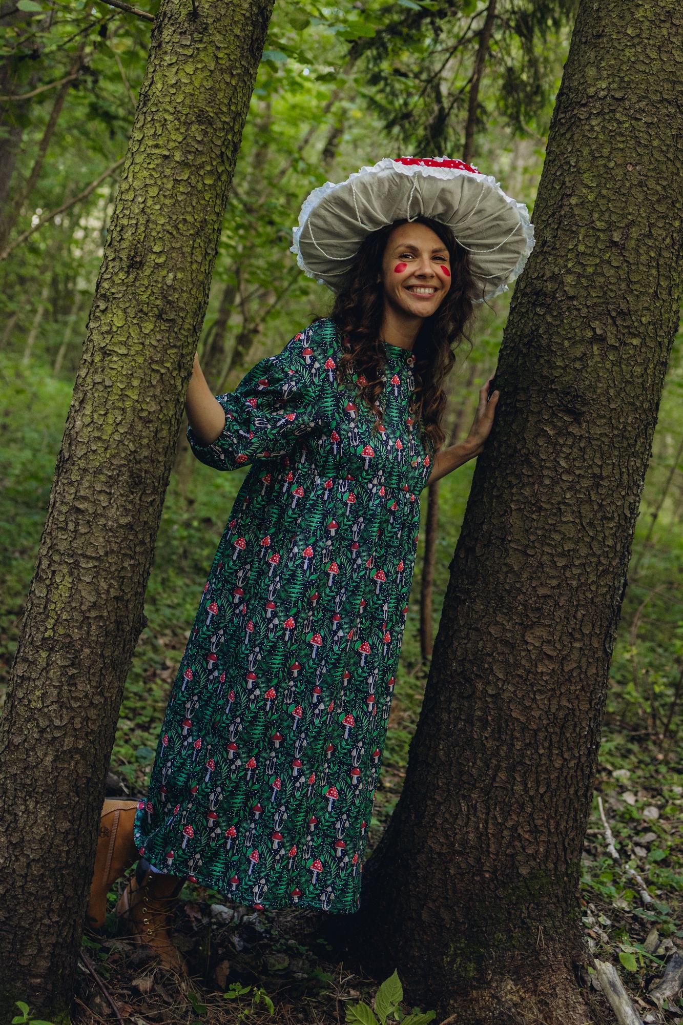 Платье Курочка - Принт Грибы