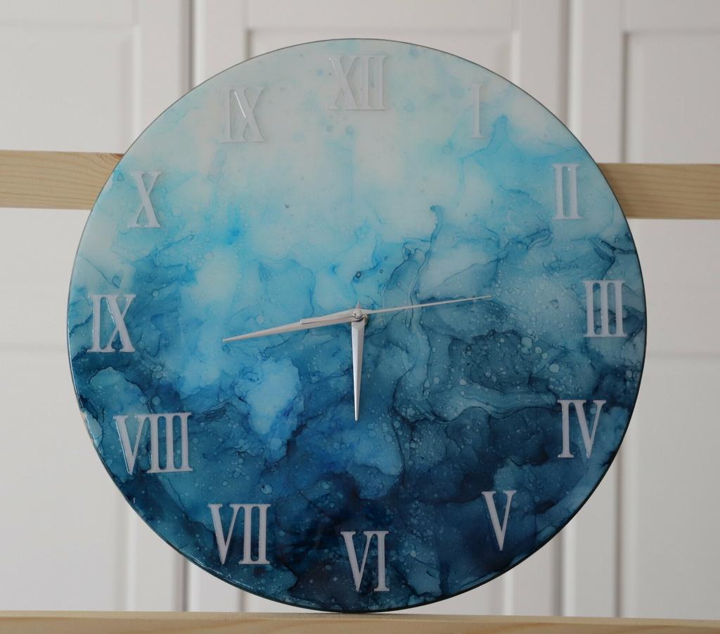 Часы 40 см. Алкольные чернила №1