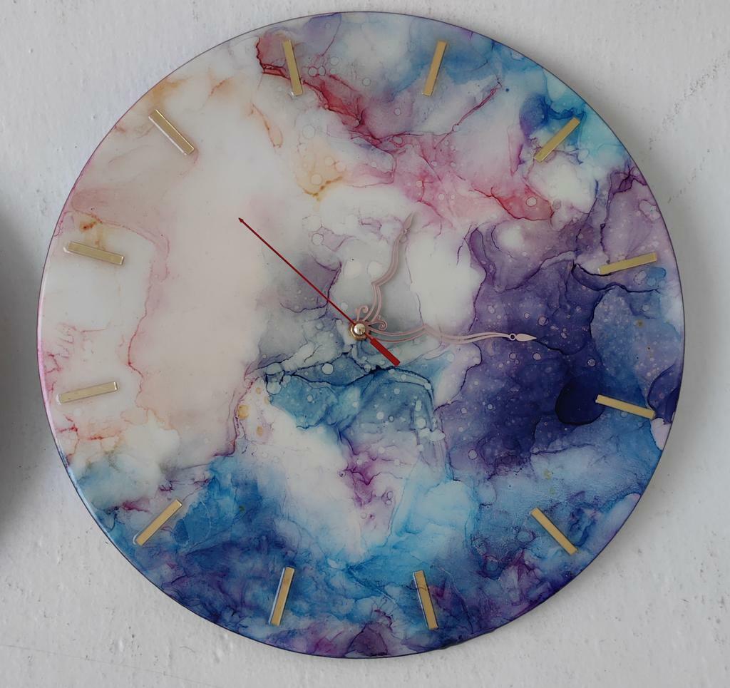 Часы 50 см. Алкогольные чернила №3