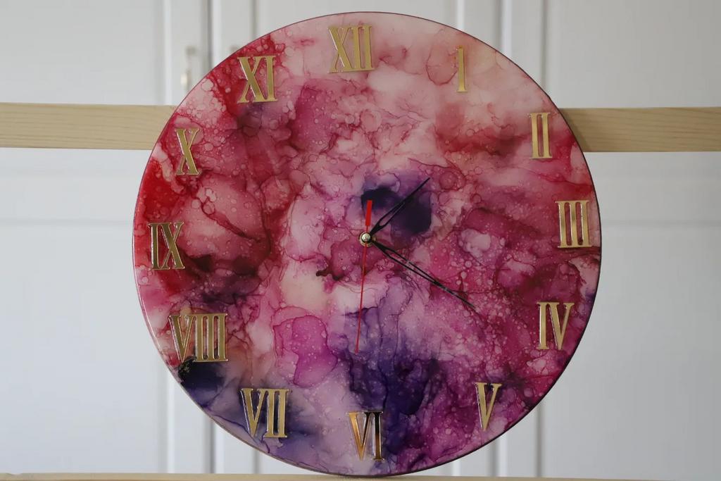 Часы 40 см. Алкогольные чернила №2