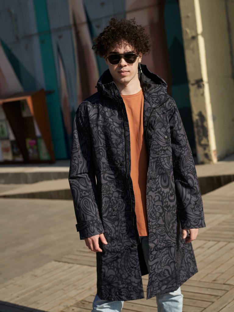 Плащ дождевик мужской капюшоном Графит