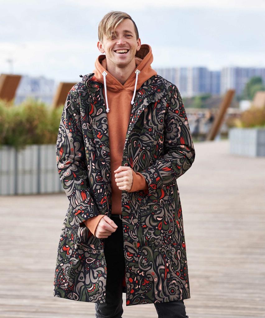 Плащ дождевик мужской с капюшоном Хаки