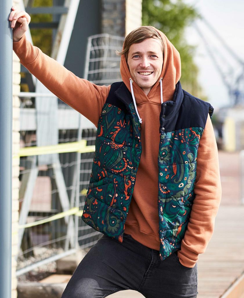 Жилетка мужская Изумруд с вельветом