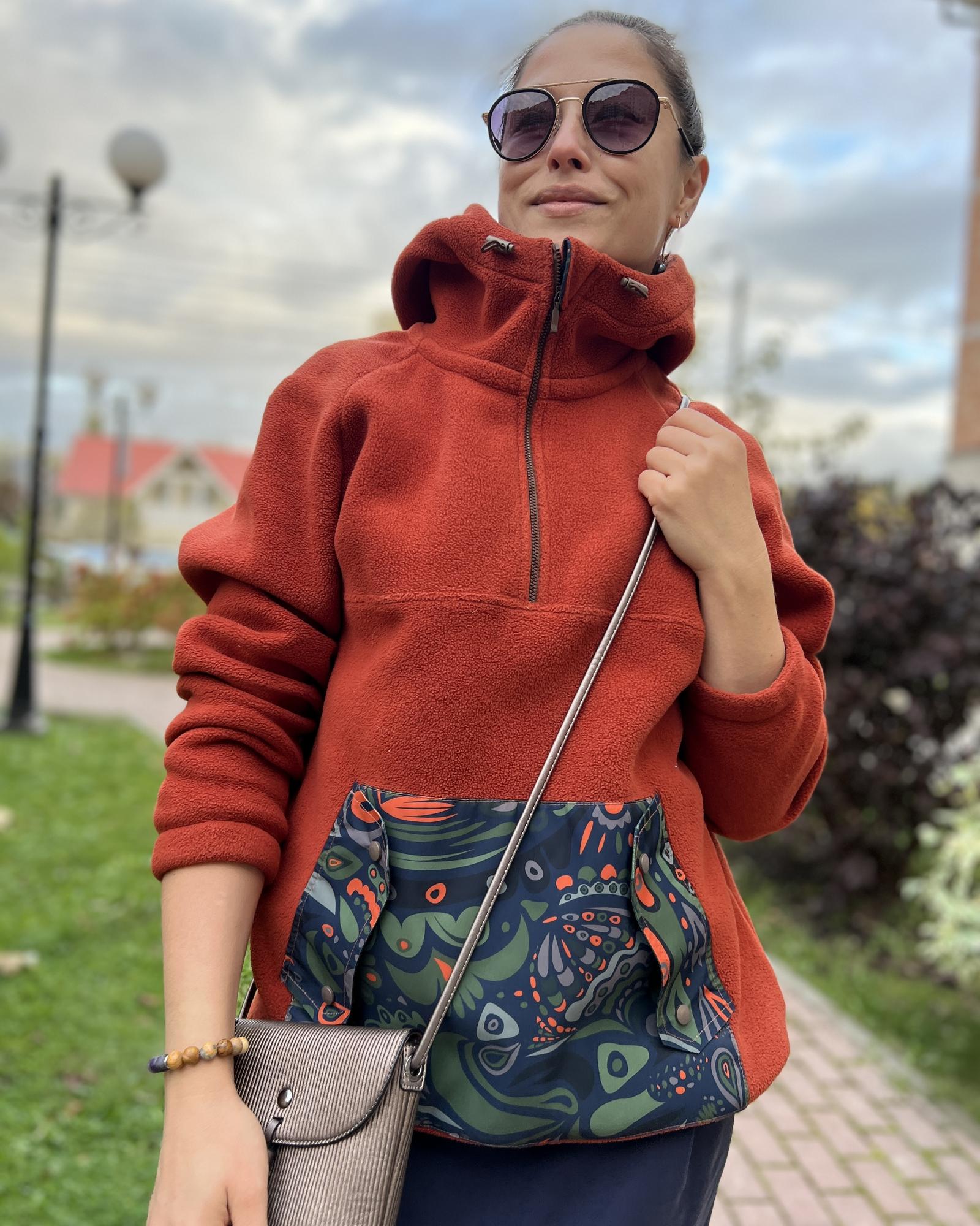 Женская флисовая толстовка на молнии Терракота