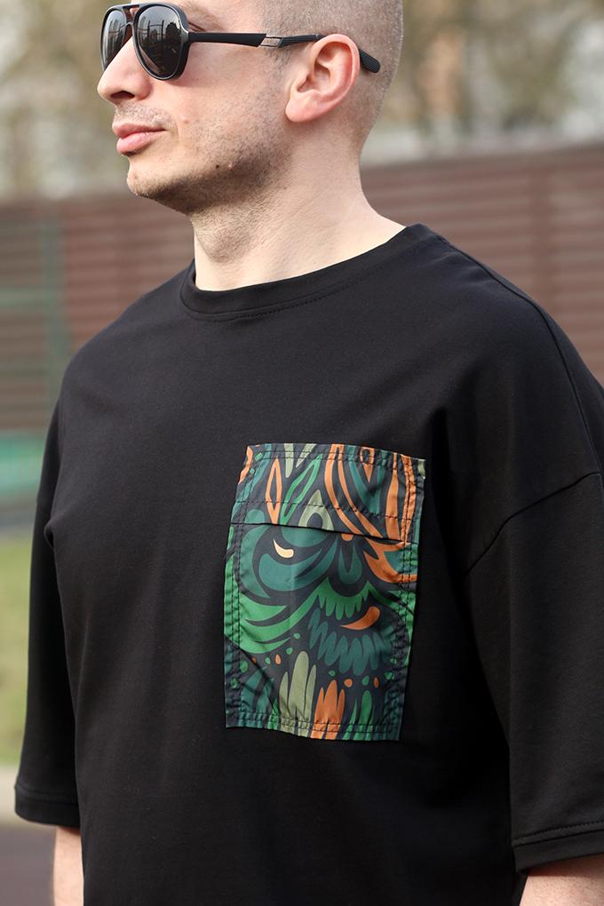 Черная футболка оверсайз унисекс