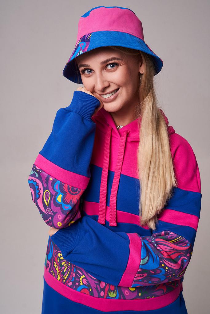 Толстовка женская с капюшоном розовая Цикламен