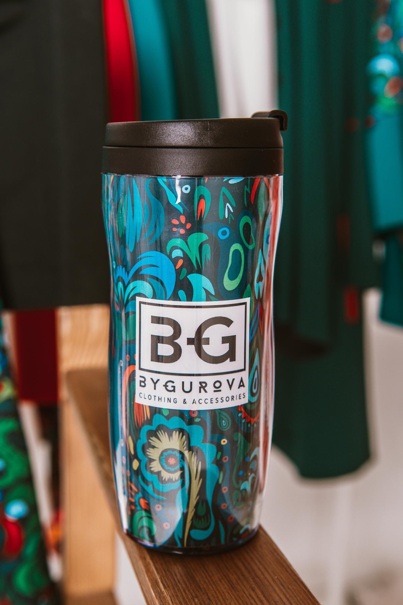 Термо-стакан Изумрудная хохлома