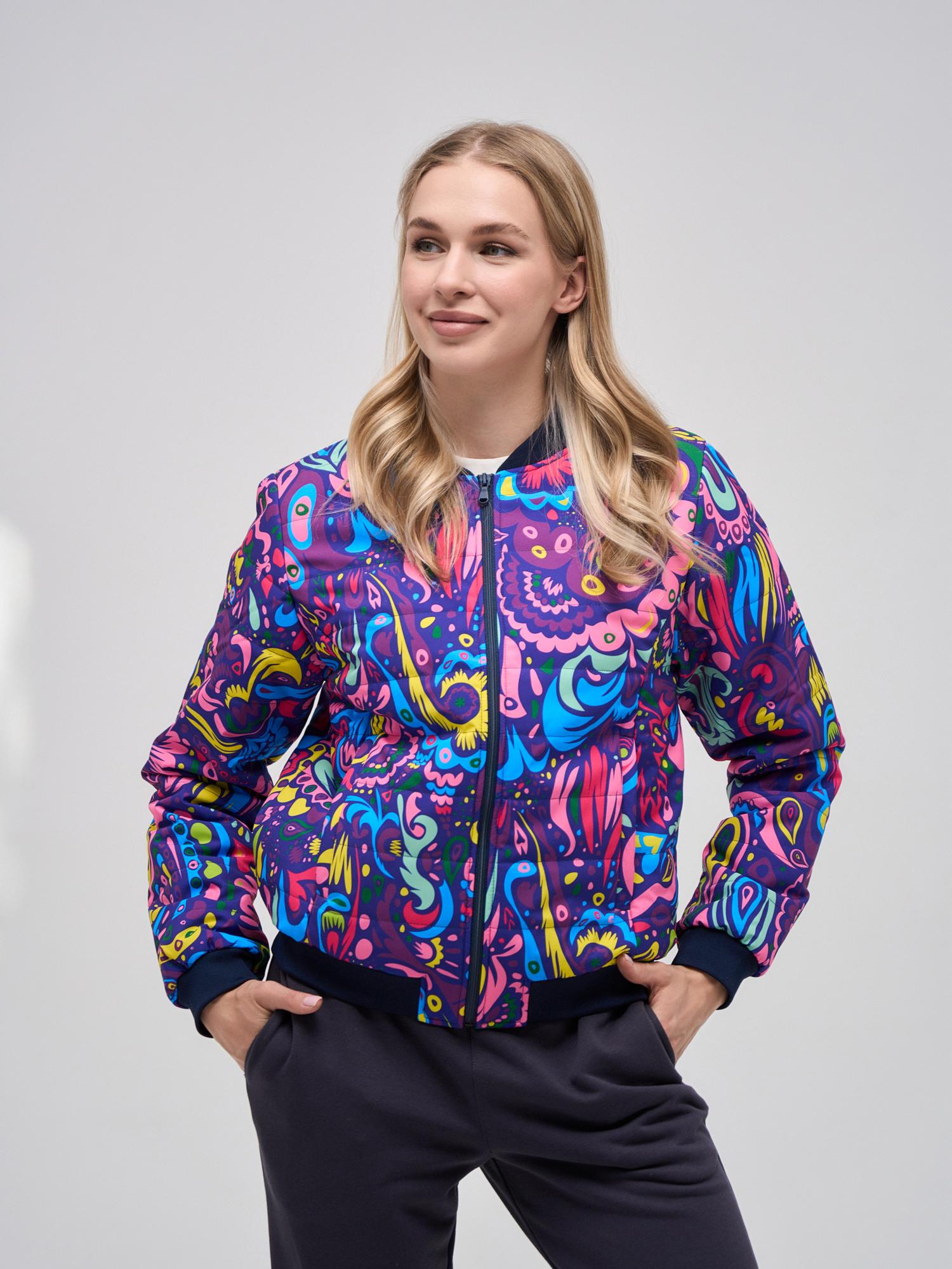 Женская легкая куртка-бомбер Цикламен