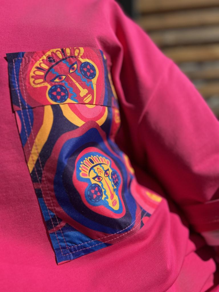 Розовая оверсайз унисекс Афро