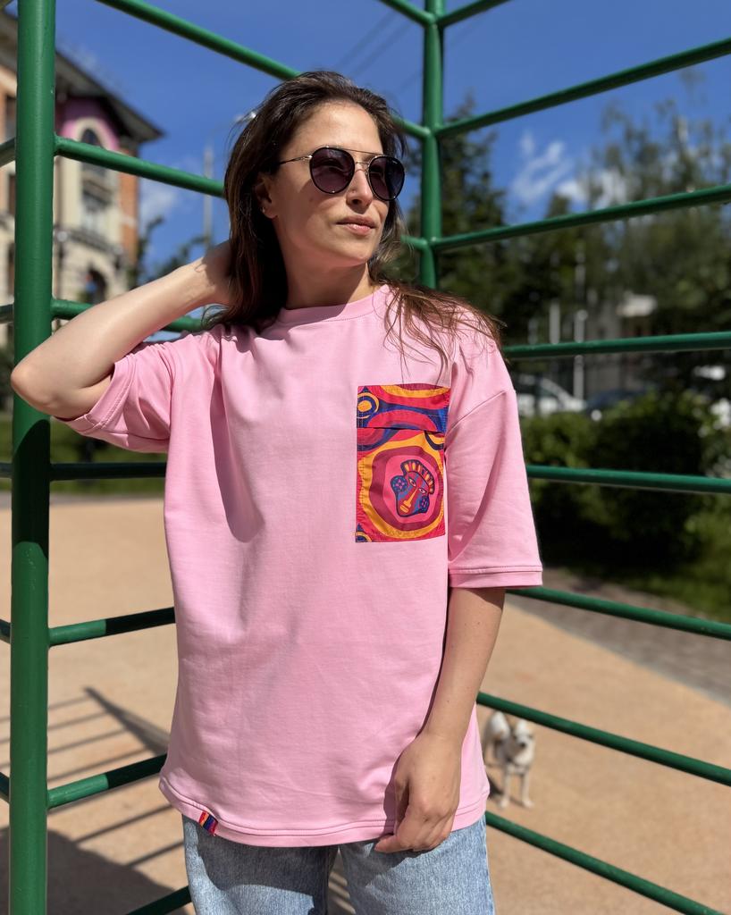 Розовая оверсайз унисекс Афро