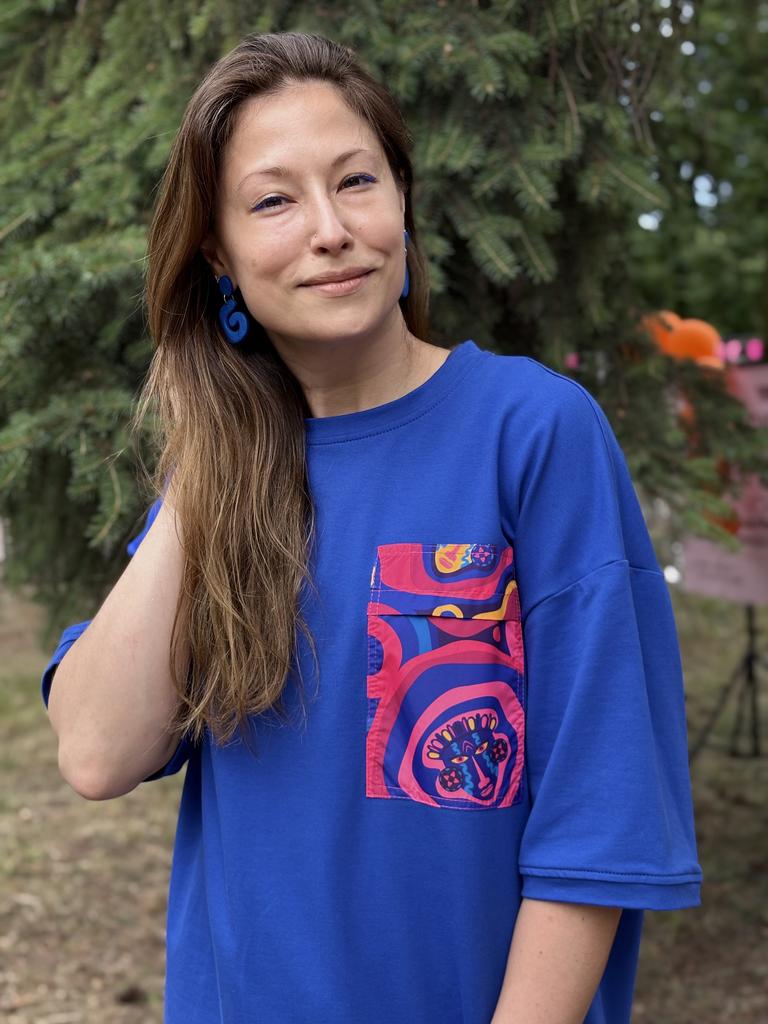 Ярко-синяя оверсайз унисекс  Афро