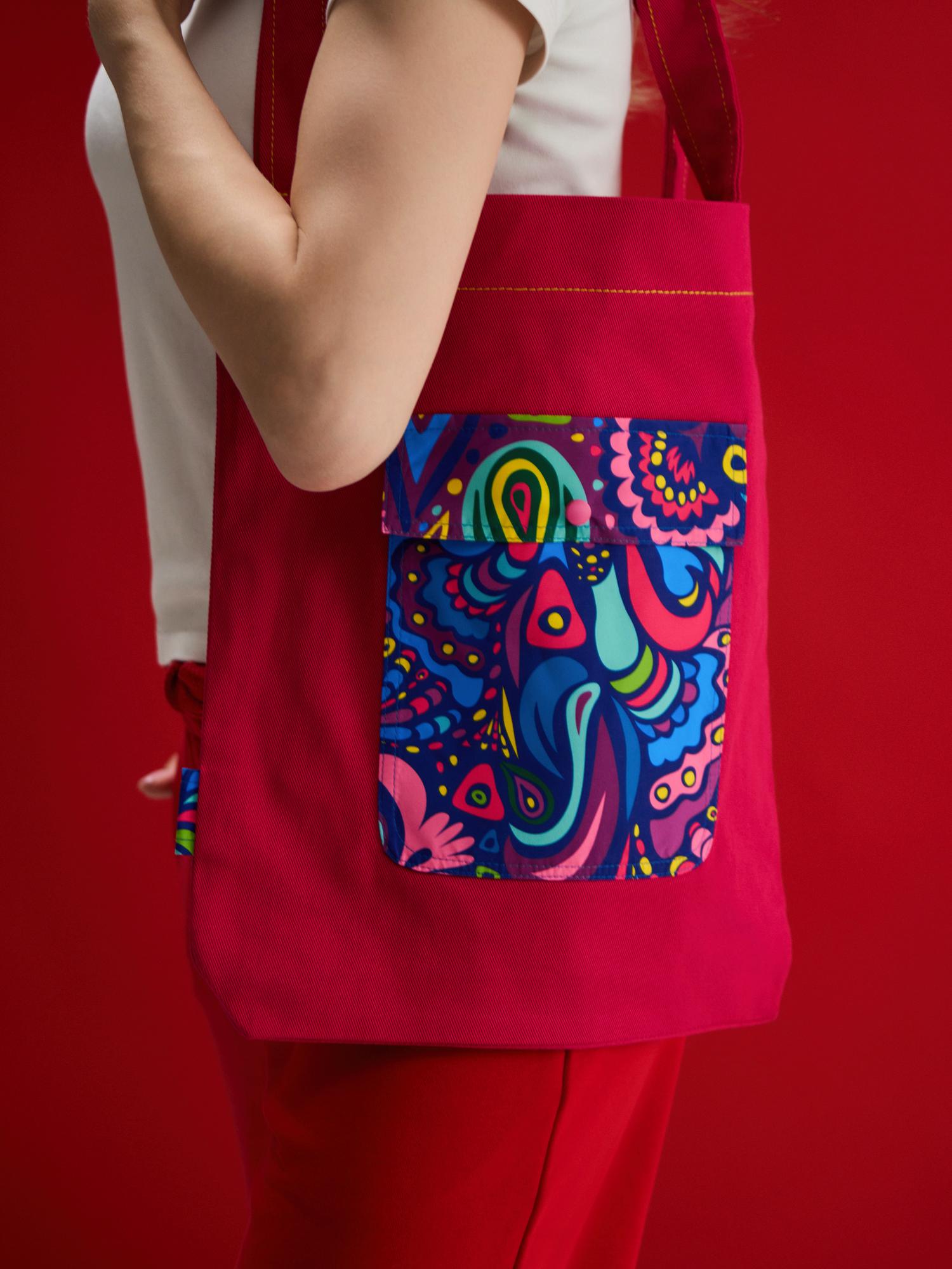 Сумка-шопер с карманом Цикламен