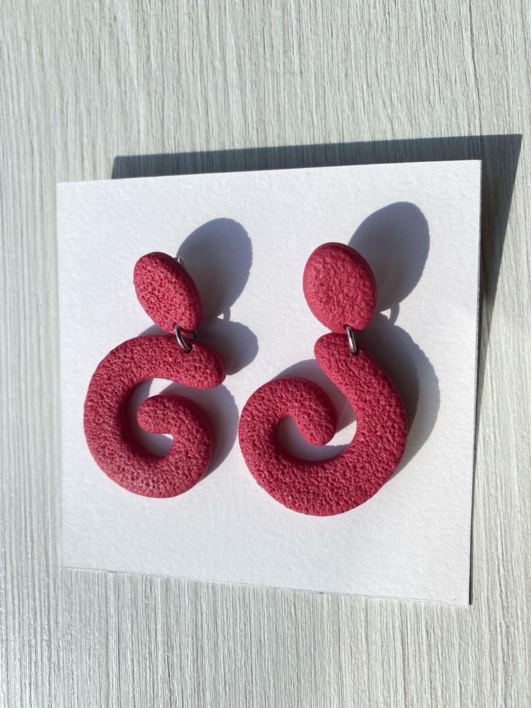 Серьги Ракушки Малина