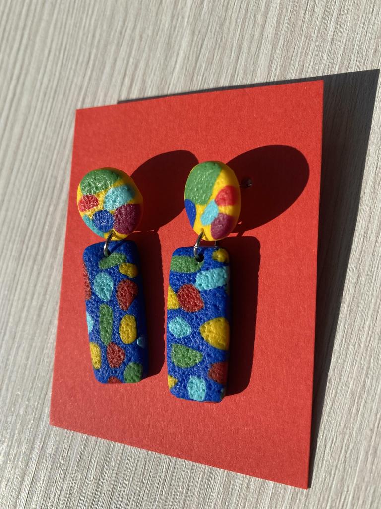 Серьги Мозаика прямоугольные