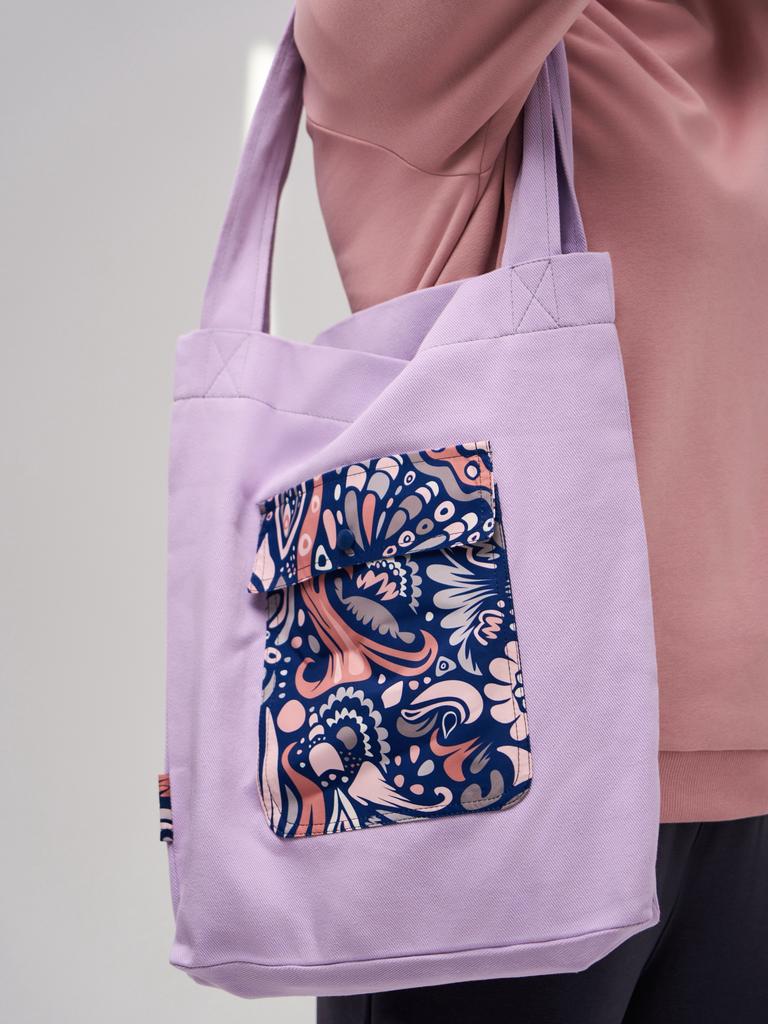 Сумка-шопер с карманом Сирень