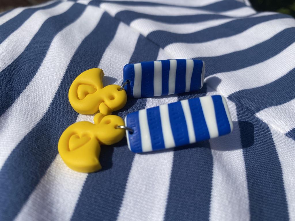 Серьги Морские уточки синие