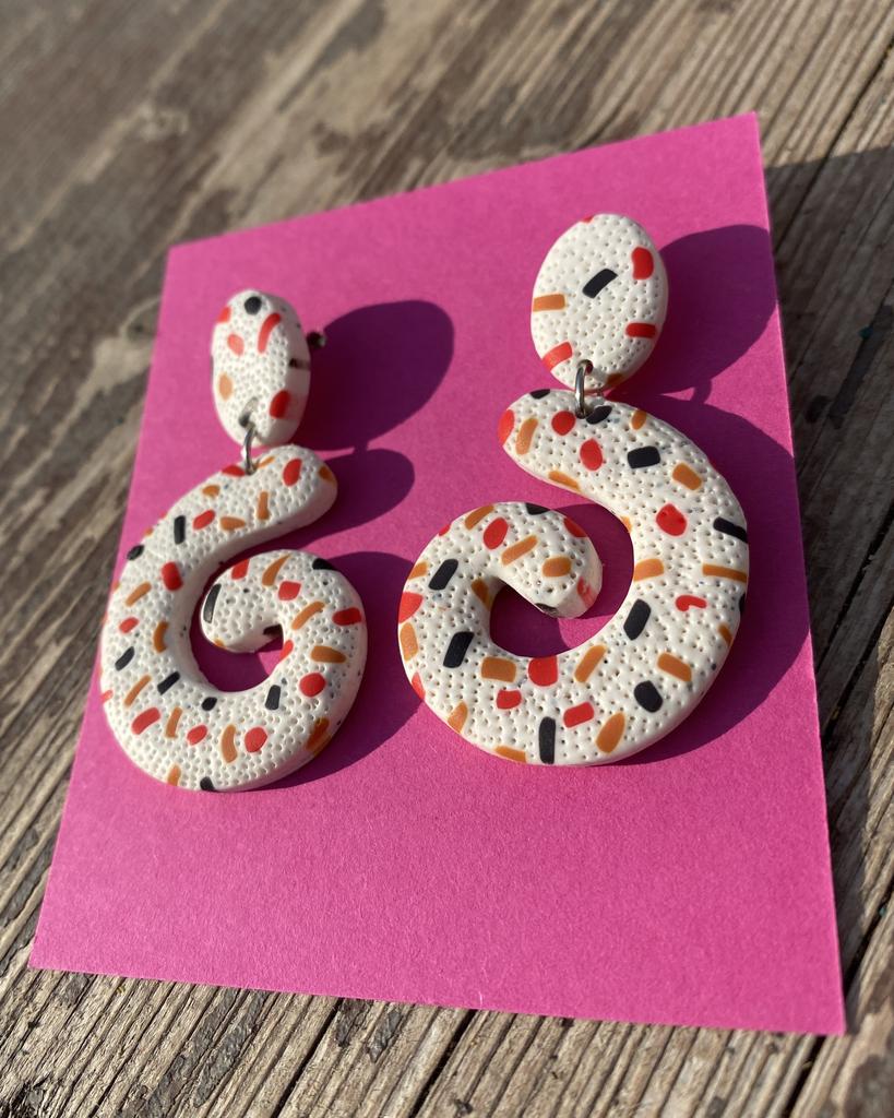 Серьги Ракушки бисерные белые