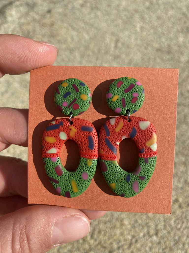 Серьги Кармин и хвоя