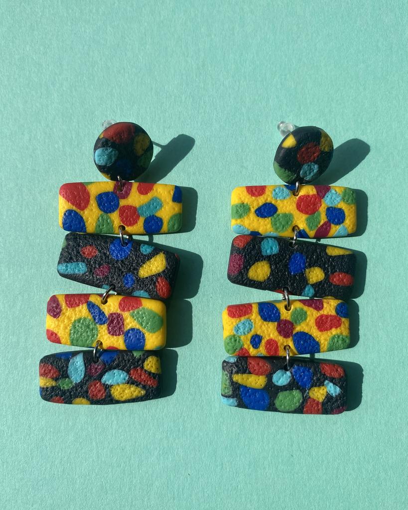 Серьги Гармошки Мозаика