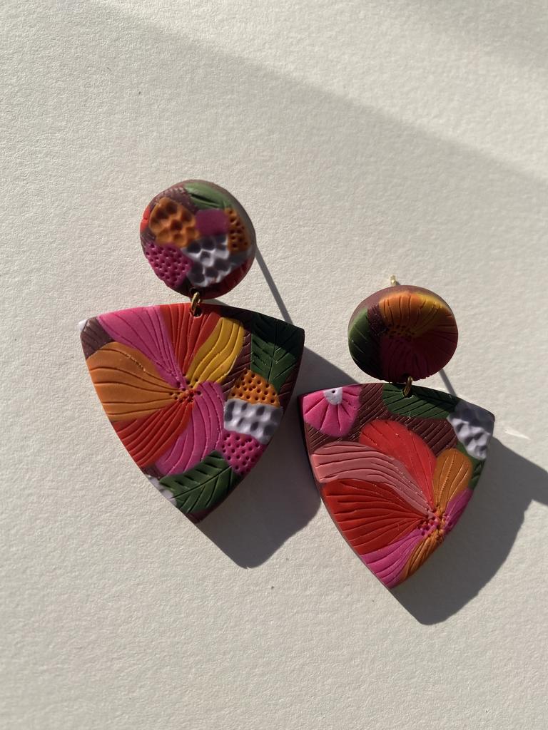 Серьги «Теплое зарево» треугольнички М