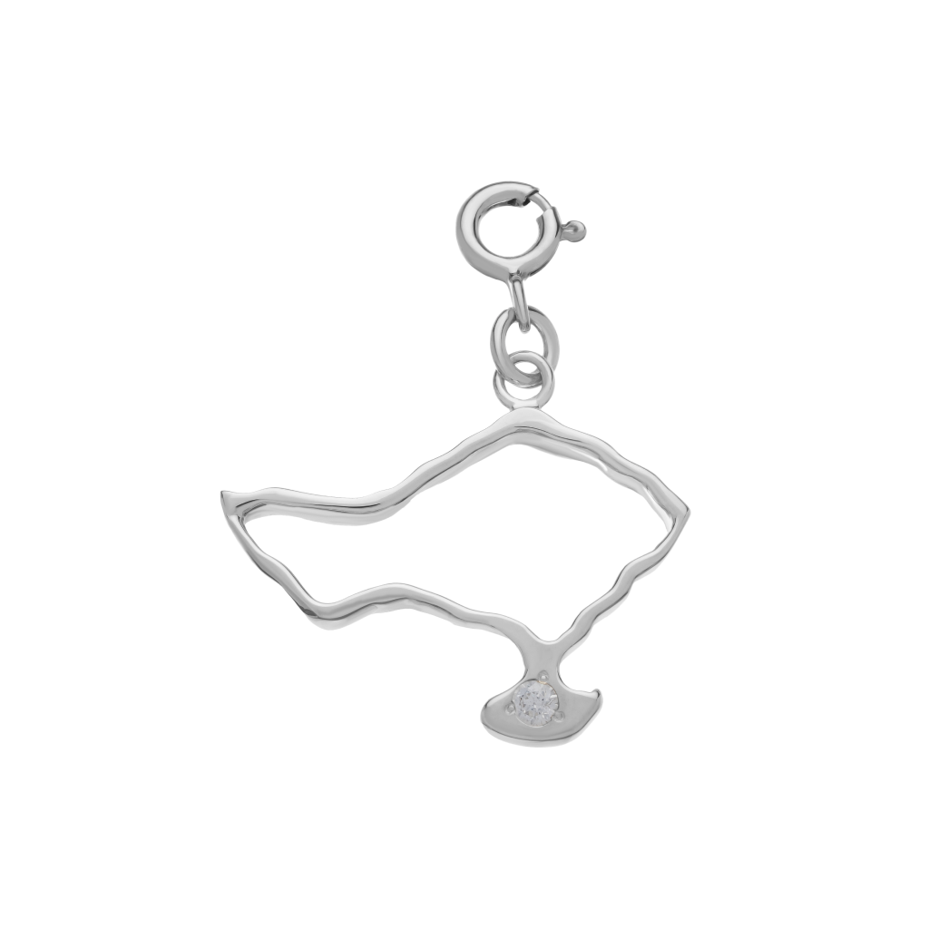 Подвеска остров Бали с цирконом (на карабине) (Ag 925)