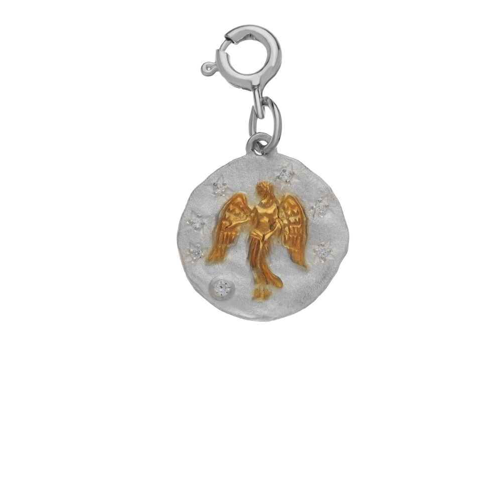Подвеска знак зодиака "Дева" с позолотой (на карабине) (Ag 925)