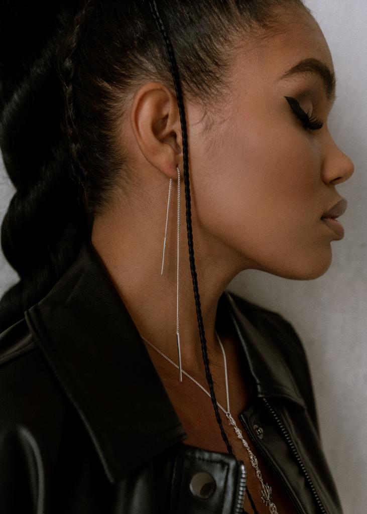 Серьги подвески с квадратной пластиной (Ag 925)