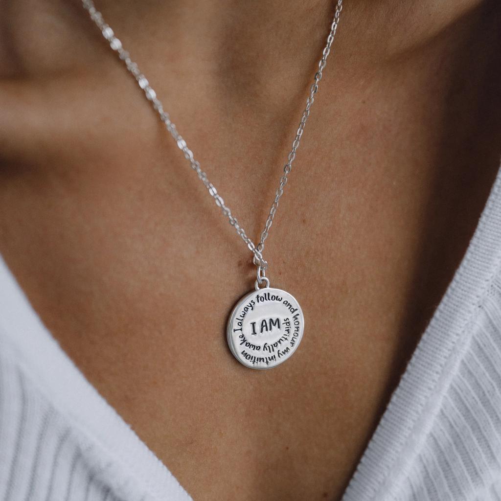 Подвеска "I am" с мантрой (Ag 925)