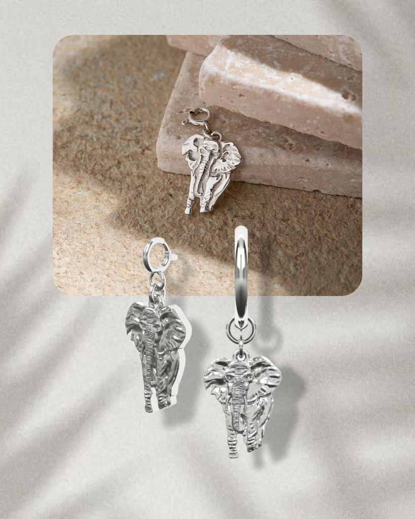 Подвеска на серьгу Слон (Ag 925)