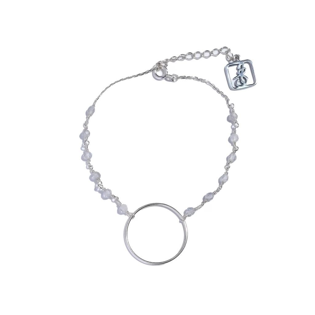 Браслет бесконечность с лабрадоритом (Ag 925)