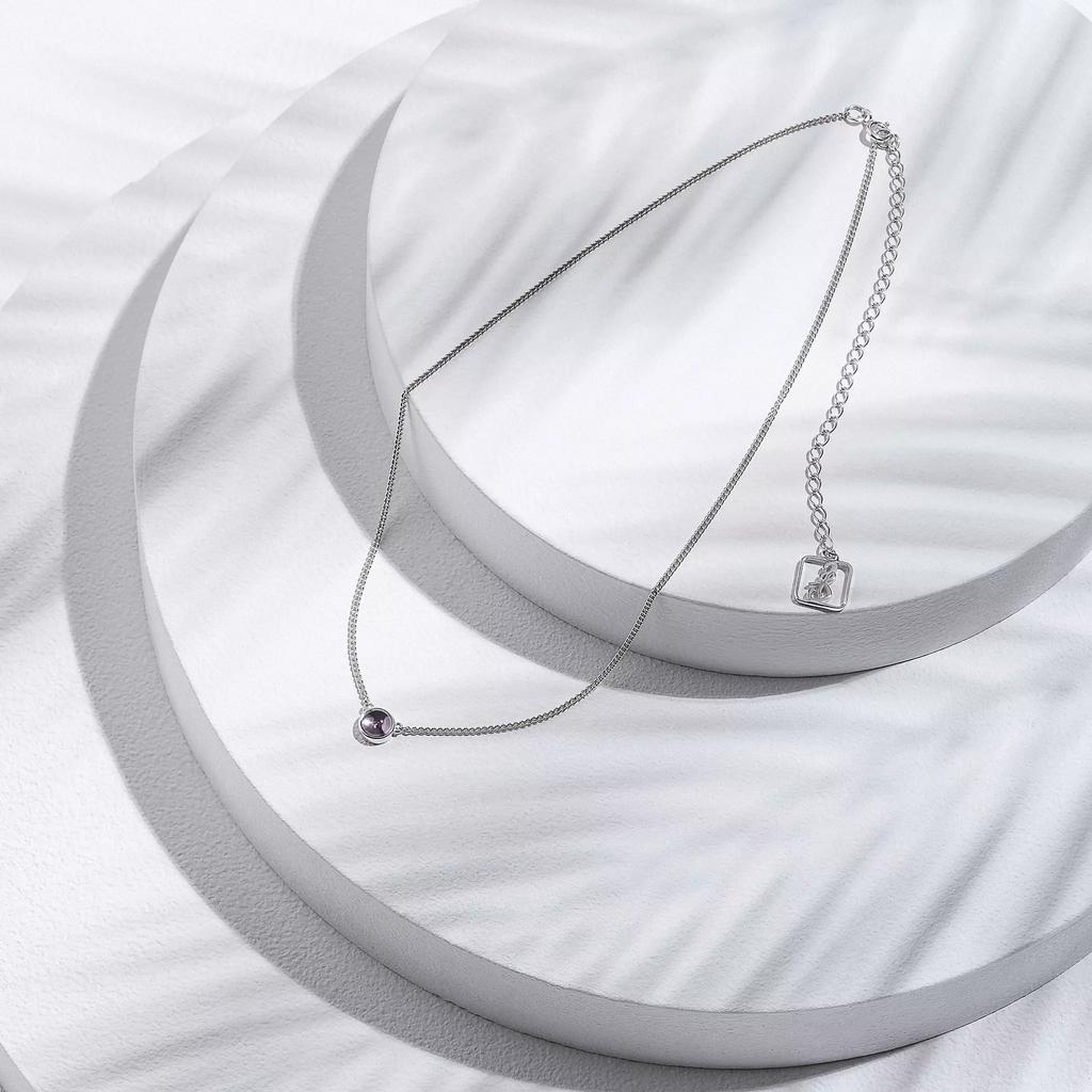 Подвеска с аметистом (маленький круг) (Ag 925)