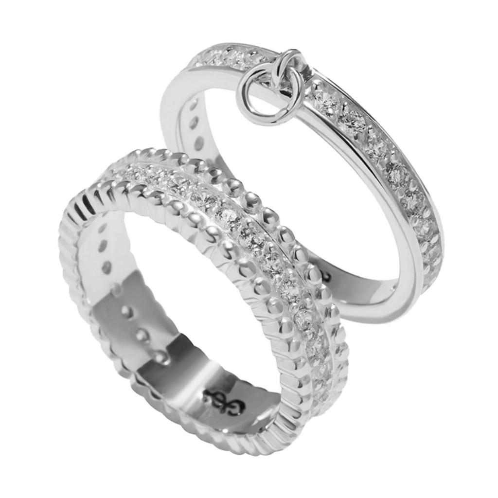 Комплект колец Glitter (Ag 925)