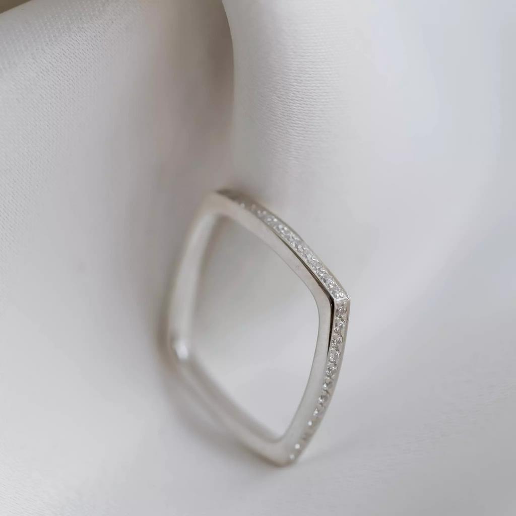 Кольцо "Quadro" c белыми цирконами (Ag 925)