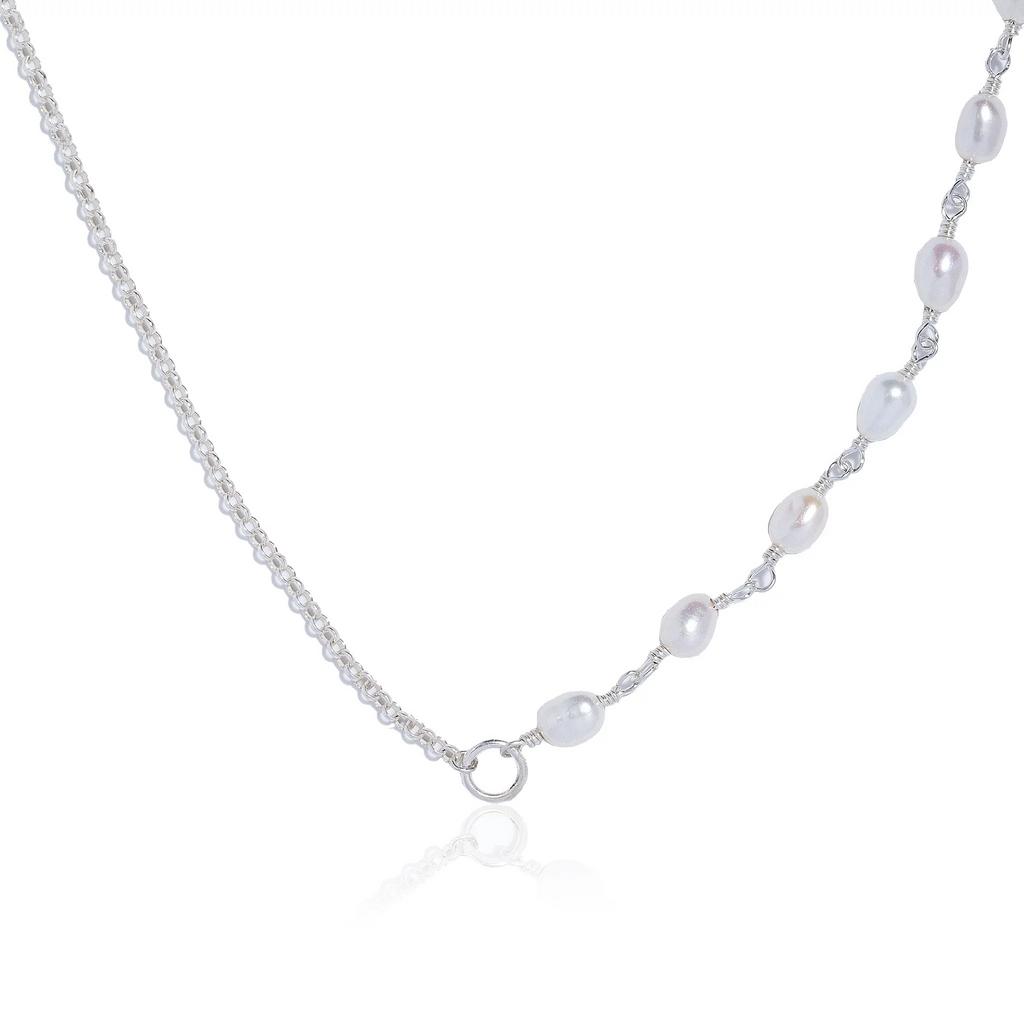 Подвеска половинка с белым жемчугом "Добавь смысл" (Ag 925)