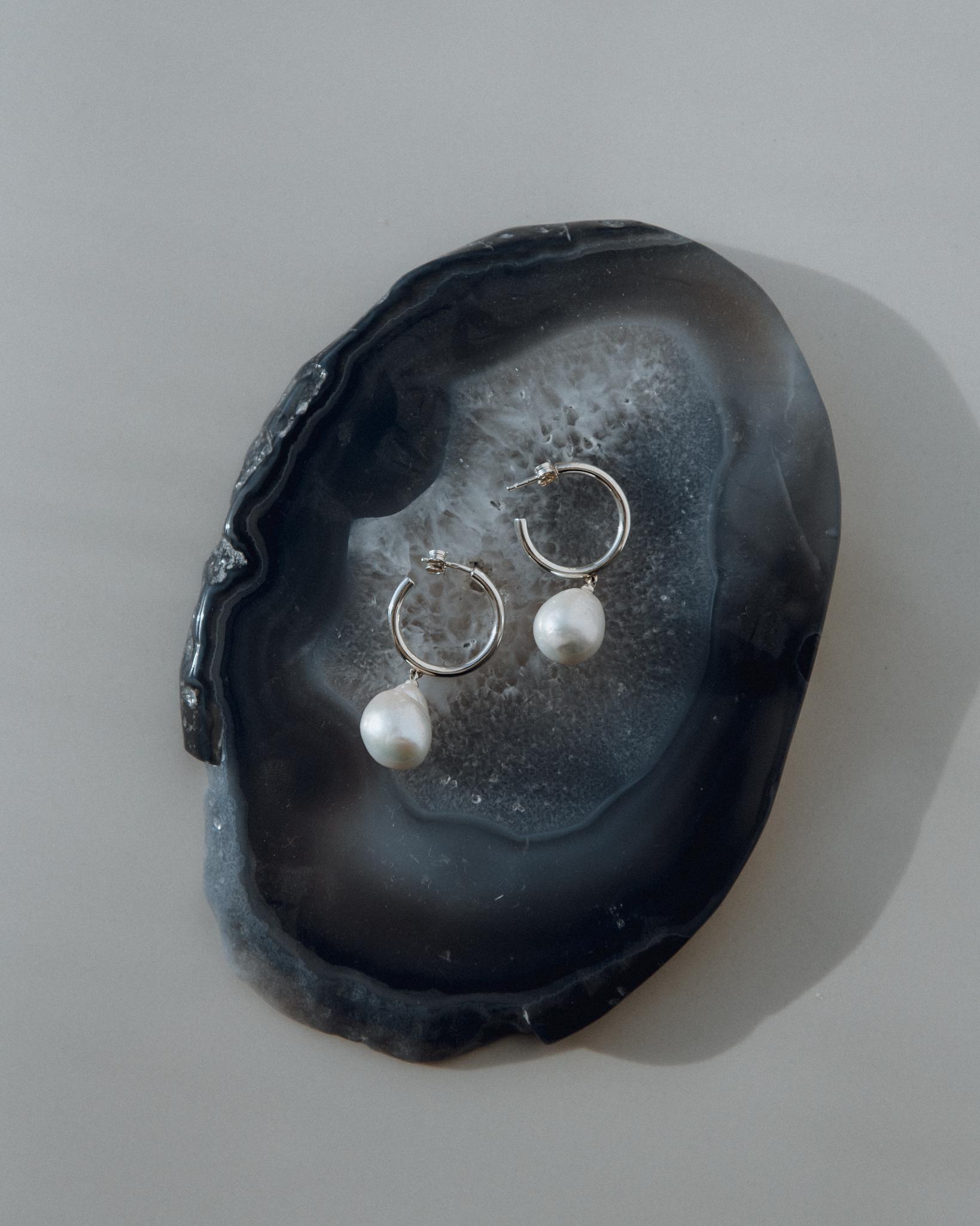 Серьги с барочной жемчужиной (Ag 925)