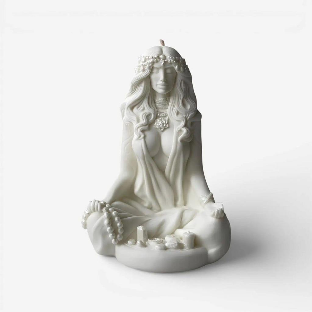 Свеча "Медитация" большая белая 15 см