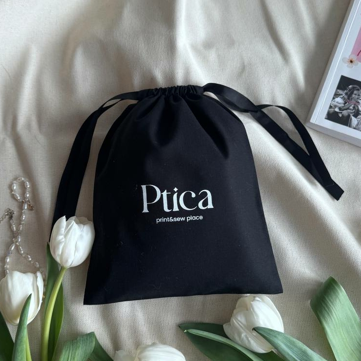 Мешочек из базового черного хлопка, цена от 50 штук