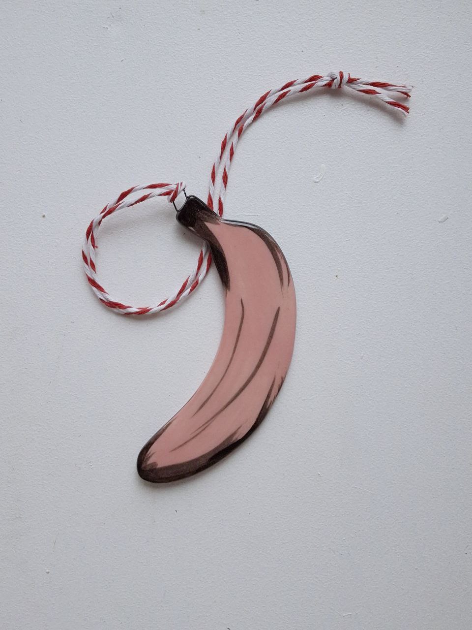 Подвеска. Украшение для дома. Банан розовый. Уорхол