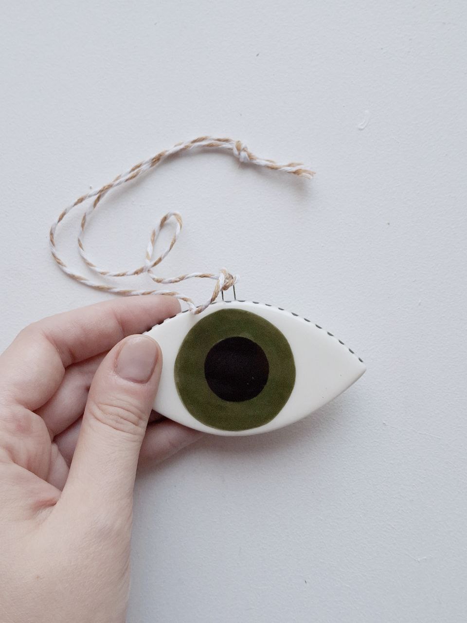 Подвеска. Украшение для дома. Глаз зеленый. Баухауз