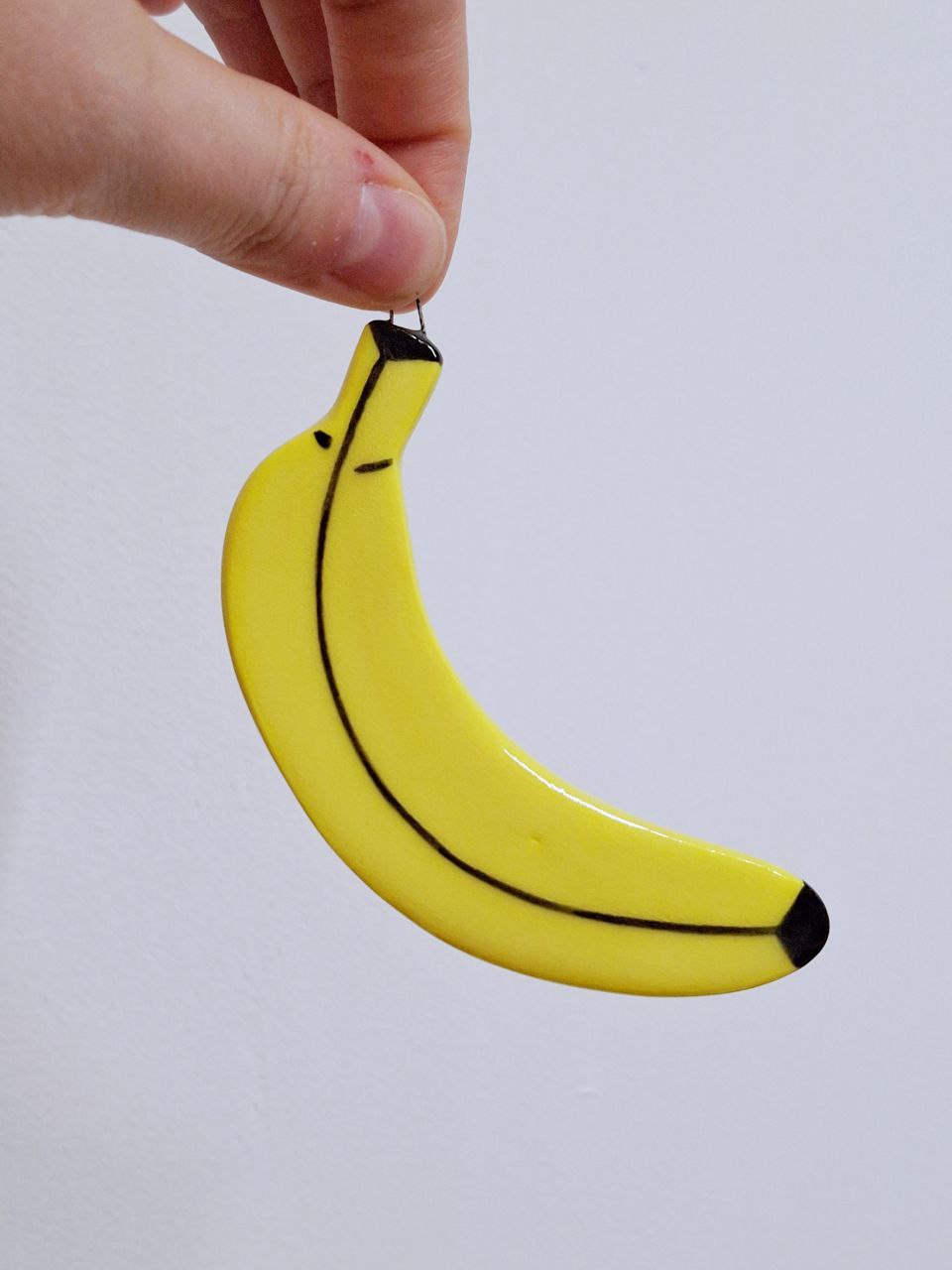 Игрушка ёлочная. Украшение для дома. Банан жёлтый. Уорхол