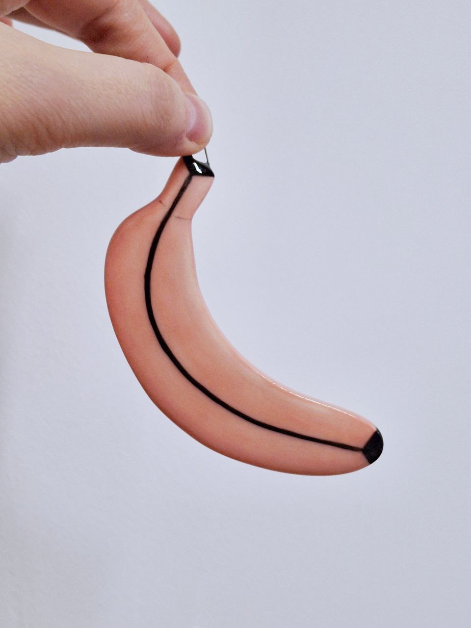 Игрушка ёлочная. Украшение для дома. Банан розовый. Уорхол