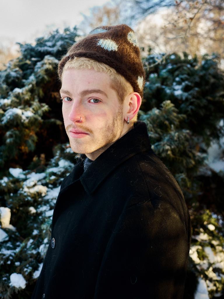 Шапка Mohair Dots Chocolate and Blue